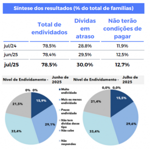 Índice de endividamento nacional em julho de 2024 aponta impactos no varejo