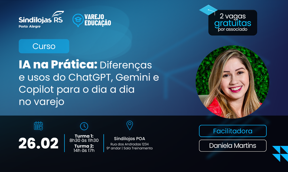 IA na Prática: Diferenças e usos do ChatGPT, Gemini e Copilot para o dia a dia no varejo